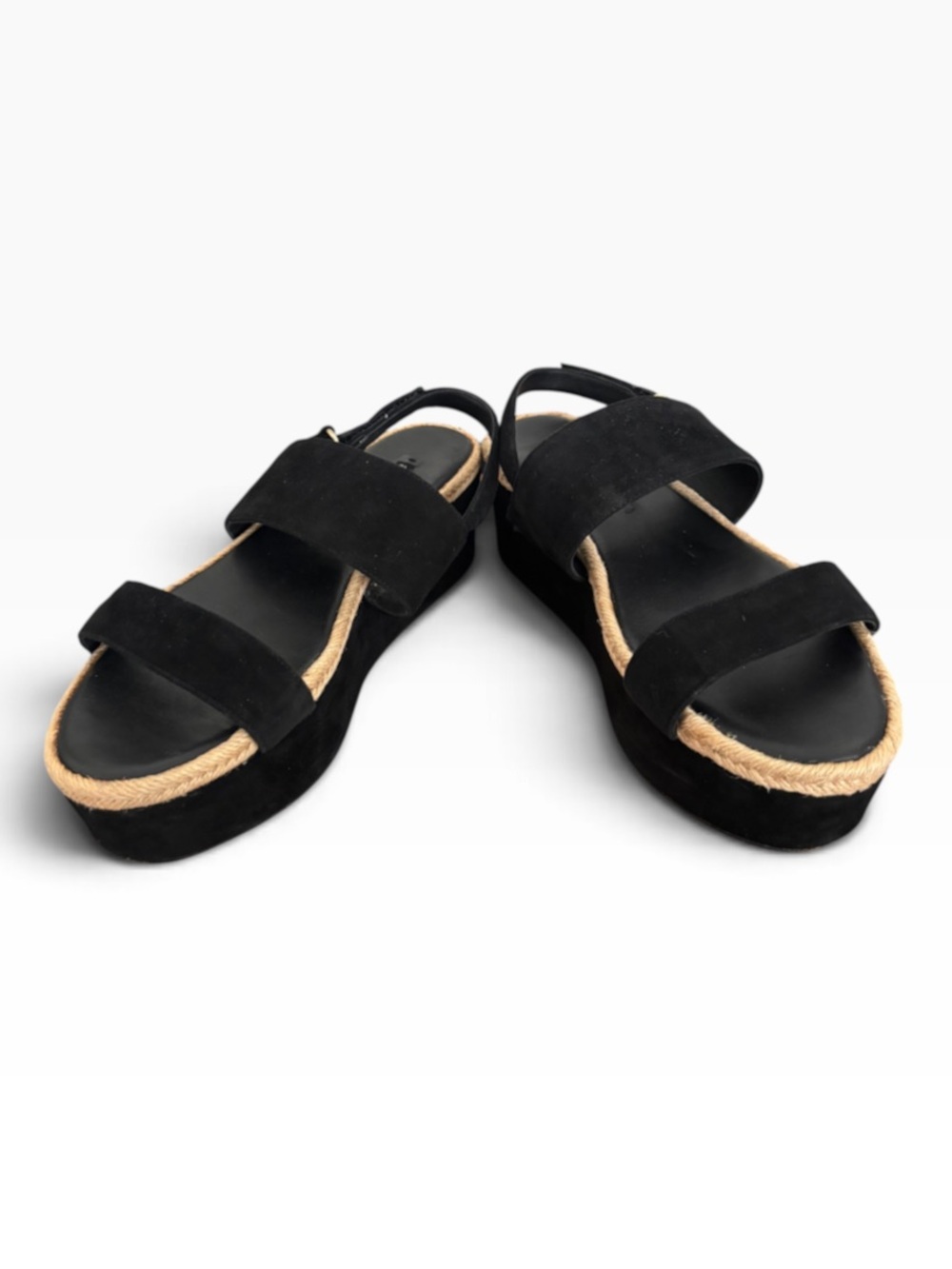 Alice + Olivia Suede Jute Platform Wedge Sandals - Size 39 - Picture 6 of 9